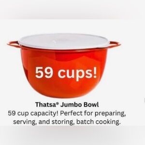 NEW in Package - Tupperware Jumbo Bowl - Red with White Seal